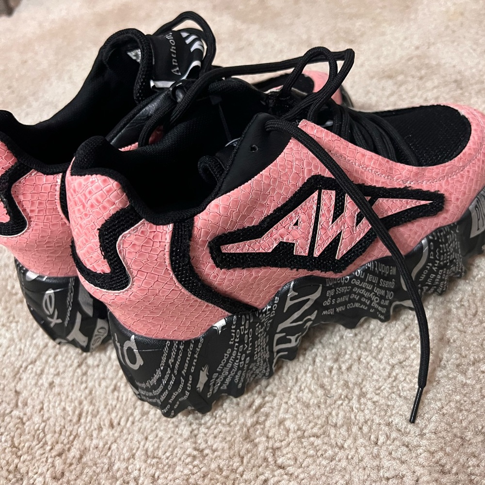 Anthony Wang Pink Snake Platform Sneakers Size 7